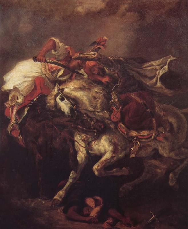 Eugene Delacroix The battle of the Giaurs with the Pascha, after Byrons poem The Giaour France oil painting art